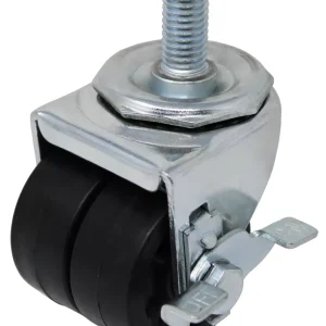 2" Low Profile Stem Caster with Brake - Threaded Stem
