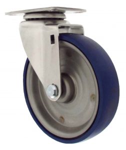 5" Stainless Welded Disc Polyurethane Swivel Wheel - Stainless Steel Plate K3