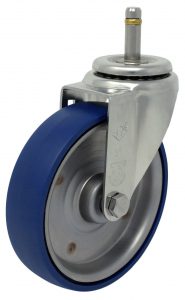 5" Welded Disc Polyurethane Wheel - Stainless Steel Plain Swivel 3A