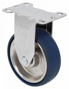 5" Stainless Welded Disc Polyurethane Wheel - Stainless Steel Plate K3