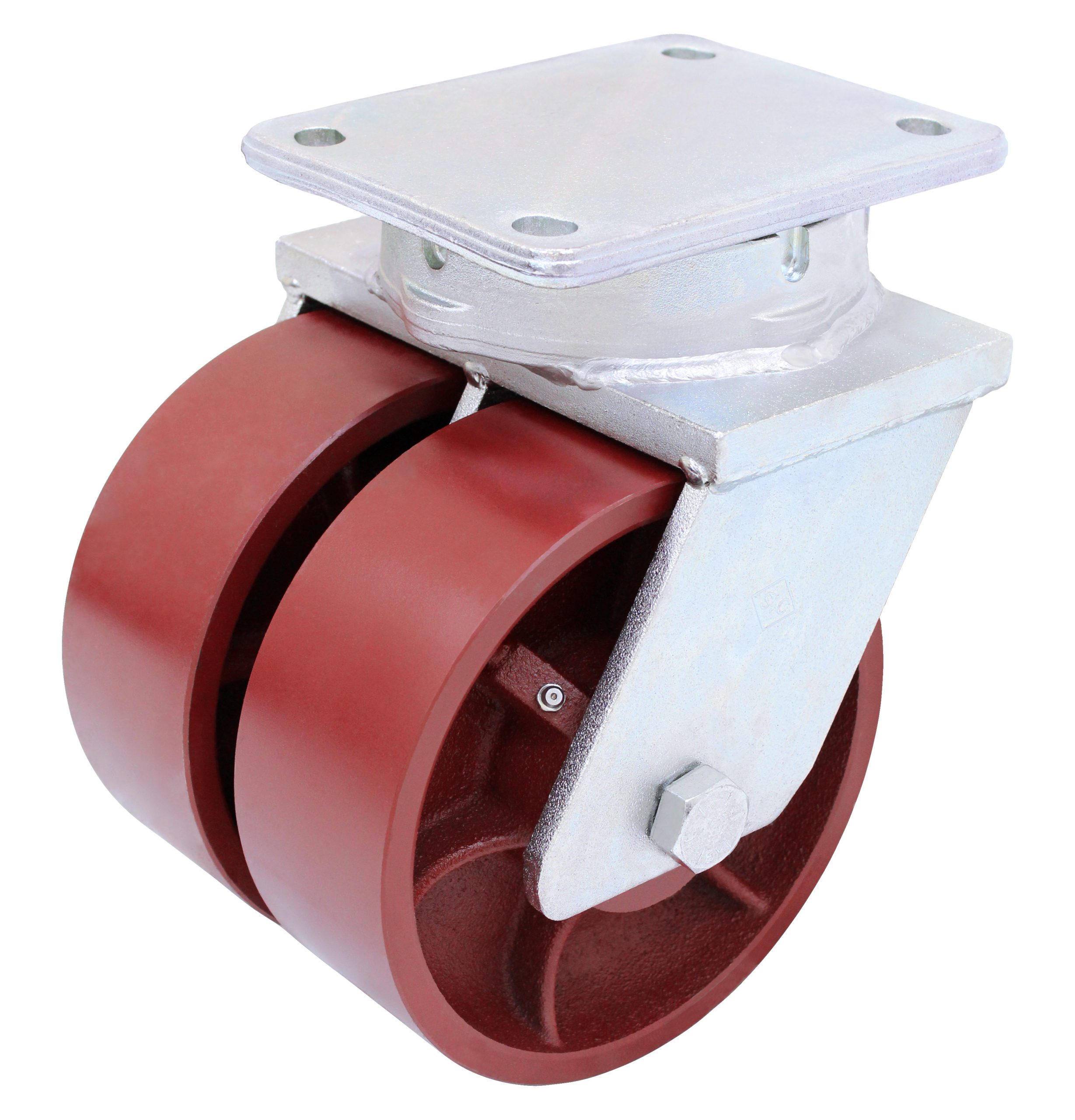 12" Dual Wheel Industrial Swivel Caster - Ductile Steel Model 2-100