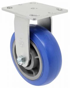 8" Blue Ergonomic Rubber Slight Crown - Model 9 Rigid Caster