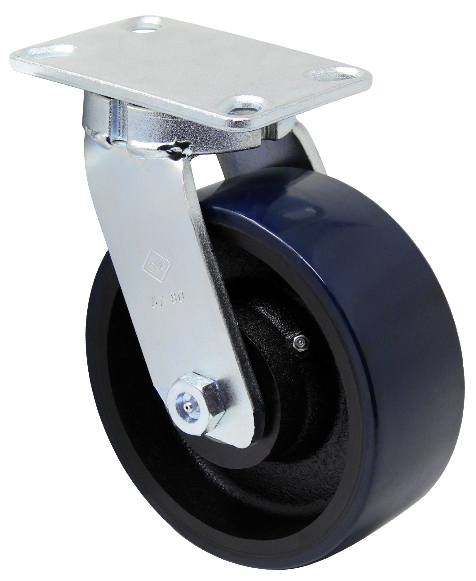 6" Swivel Polyurethane on Iron Slight Crown Tread - Model 30