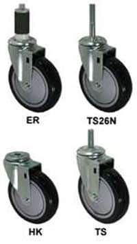 5" Black Polyurethane Wheel - Stem Model 3A