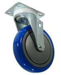 4" Blue Polyurethane Swivel Wheel - 3A