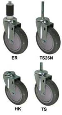3" Gray Polyurethane Wheel - Stem Model 3A