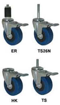 4" Blue Rubber Wheel - Total Lock Stem Model 3A