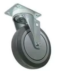 4" - No Brake - Gray Soft Rubber Swivel Wheel - 3A