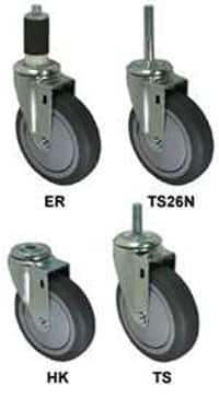 5" Gray Soft Rubber Wheel - Stem Model 3A