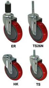 5" Red Polyurethane Wheel - Stem Model 3A
