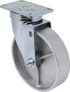 5" Gray Iron Wheel - Plate Swivel Caster 3