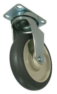 4" Crown Polyurethane on Polyolefin - Plate Swivel Caster 3