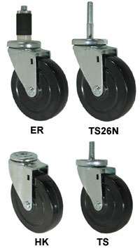 5" Stem Caster - Hard Rubber Wheel - Model 3