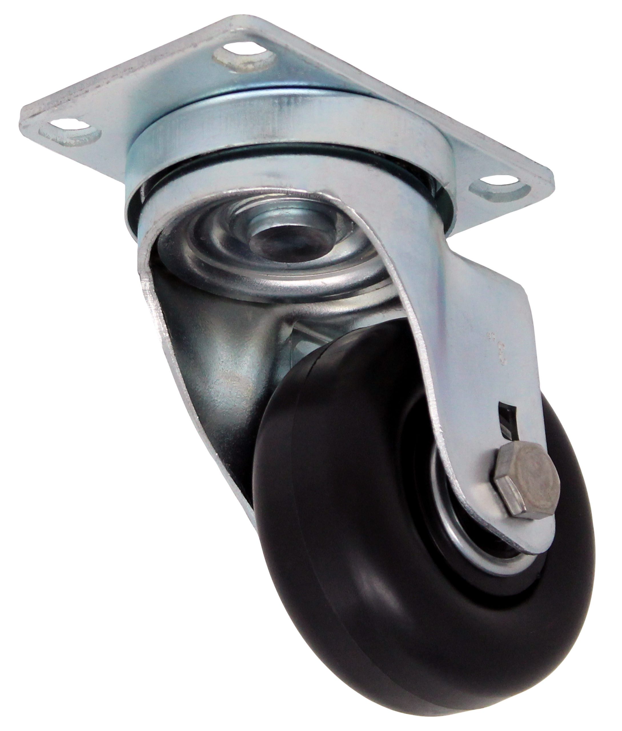 5" Ball Bearing Black Polyolefin - Plate Swivel Caster 3