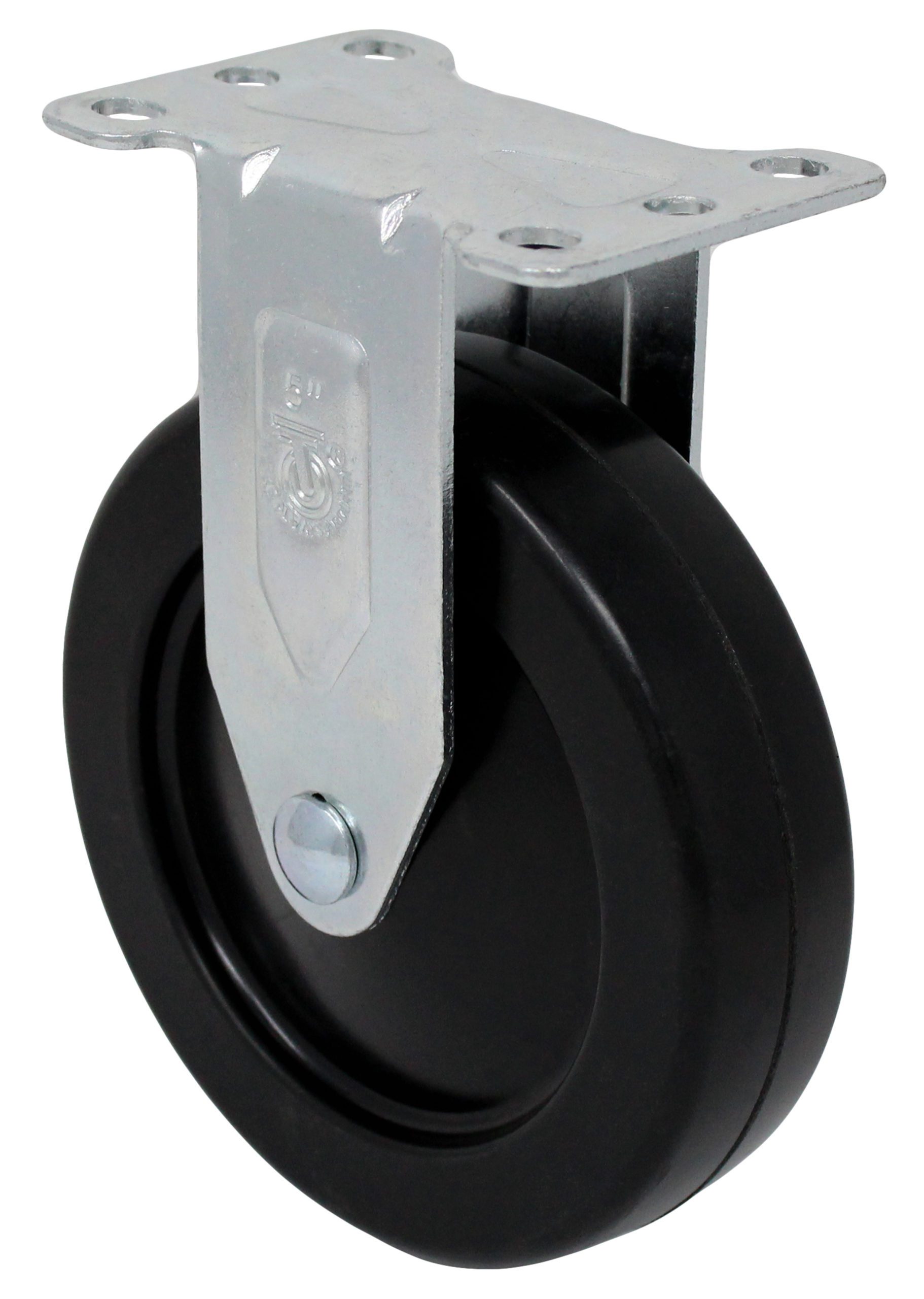 3" Hard Rubber Wheel - Plate Rigid Caster 3