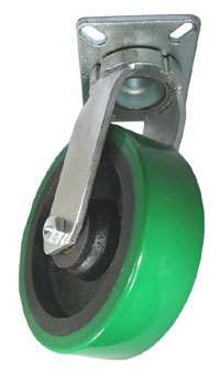 8" Swivel Automotive Caster - Heavy Duty Polyurethane on Iron Wheel