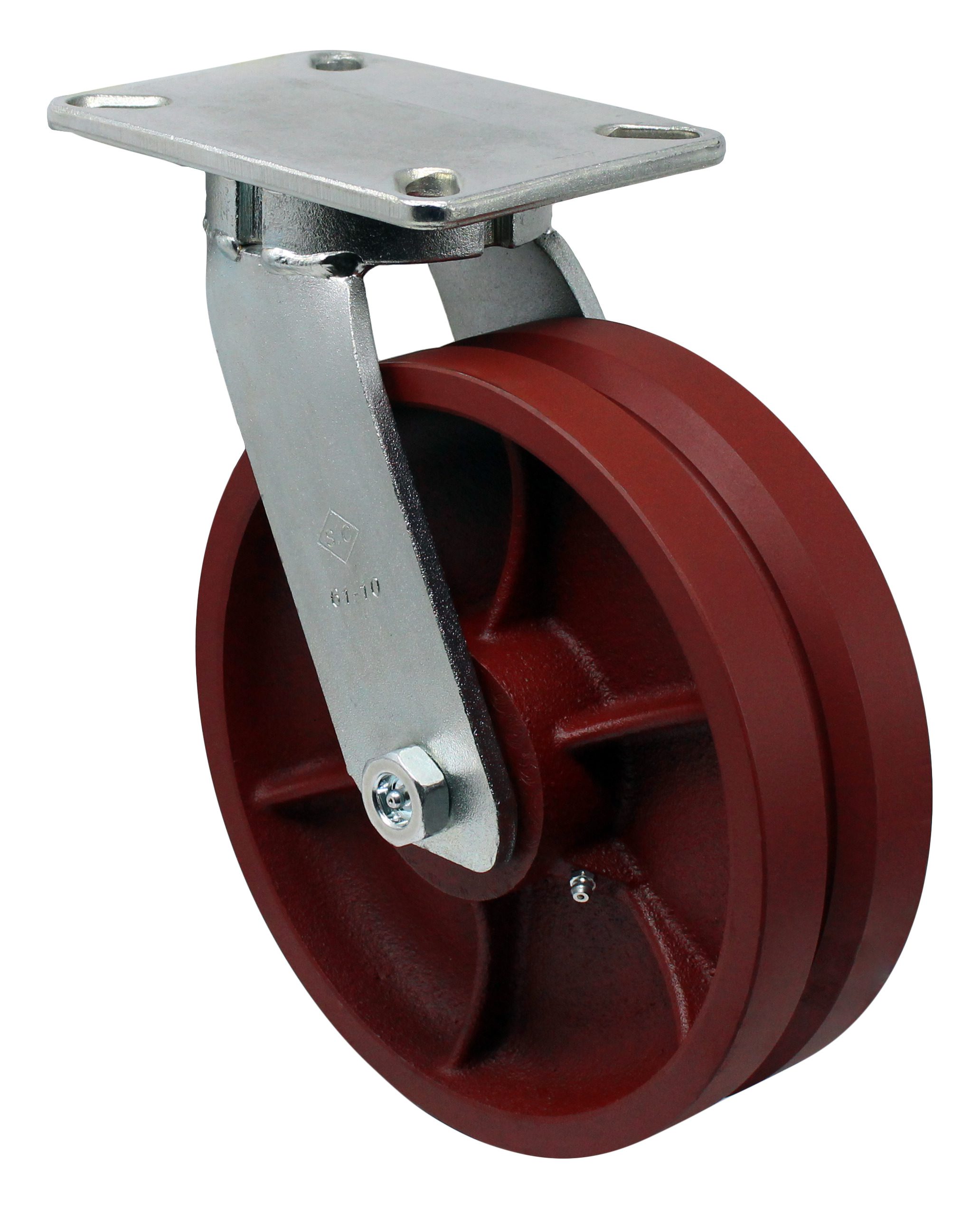 6" V Groove Ductile Steel Swivel Wheel - Model 50