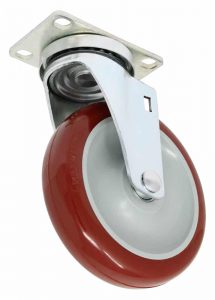 5" Maroon/Gray Premium Polyurethane Swivel Wheel - K3A