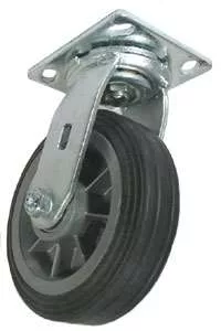 6" Swivel Caster - Semi-Pneumatic Black - Model 9