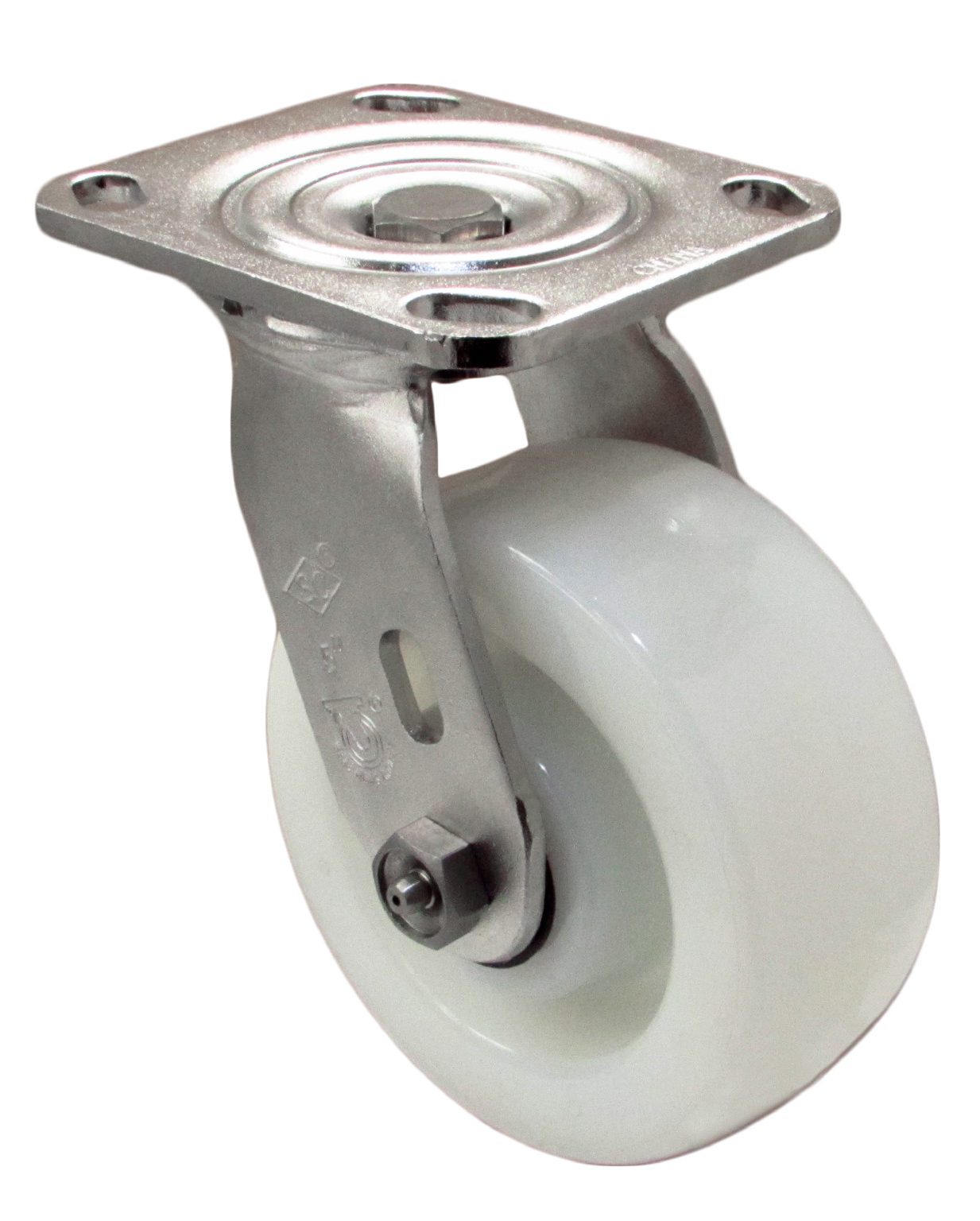 4" White Nylon Wheel - Model 9 Swivel Caster