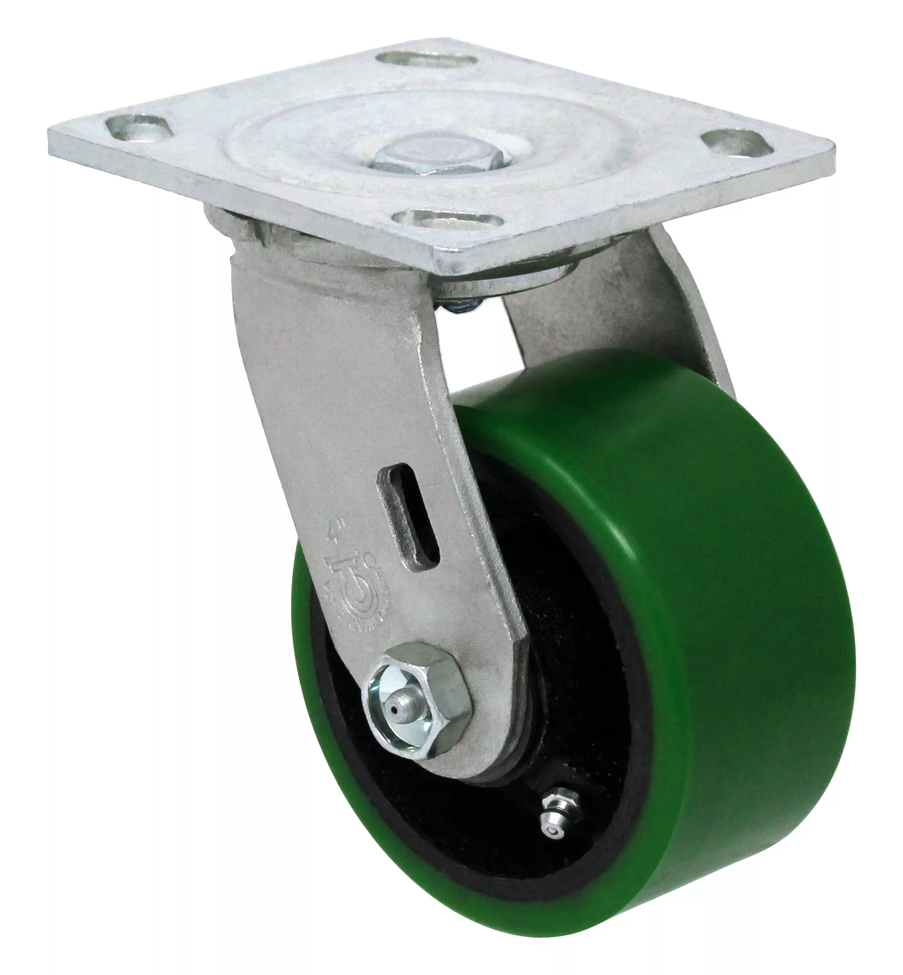 4" Green Polyurethane on Iron Swivel Wheel - Model 9