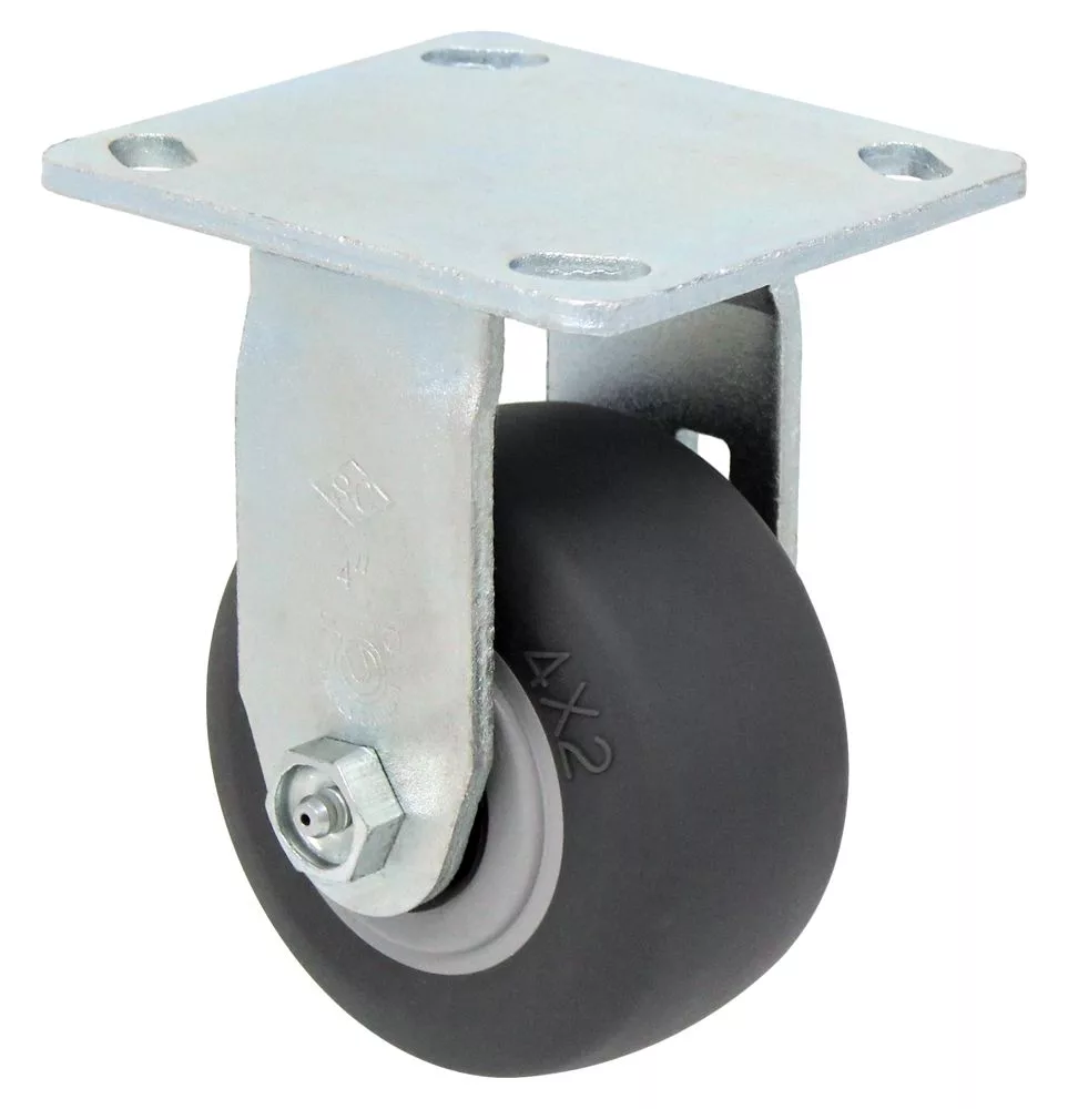 4" Soft Gray Rubber Wheel - Model 9 Rigid Caster