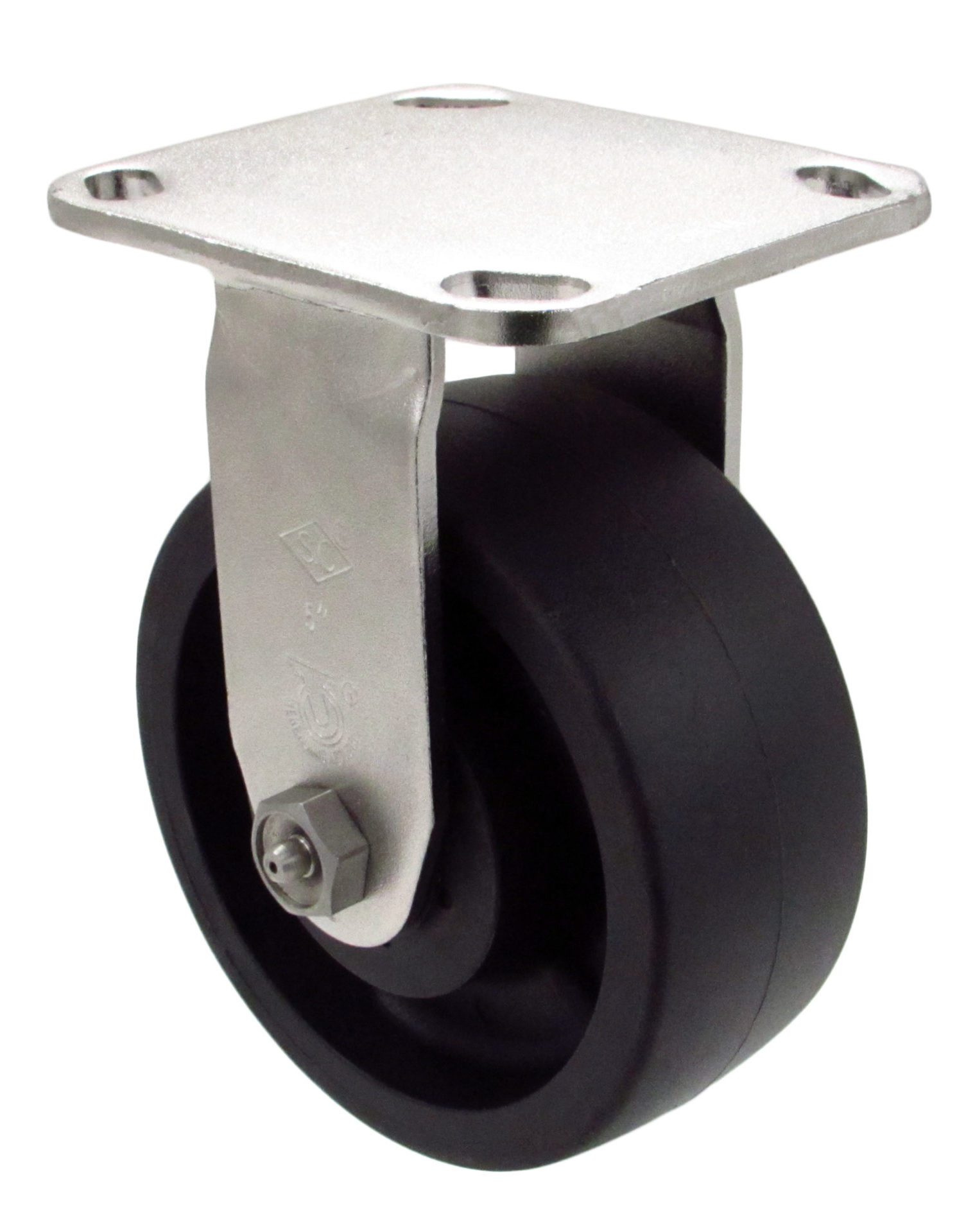 6" High Capacity Black Polyolefin Wheel - Model 9 Rigid Caster