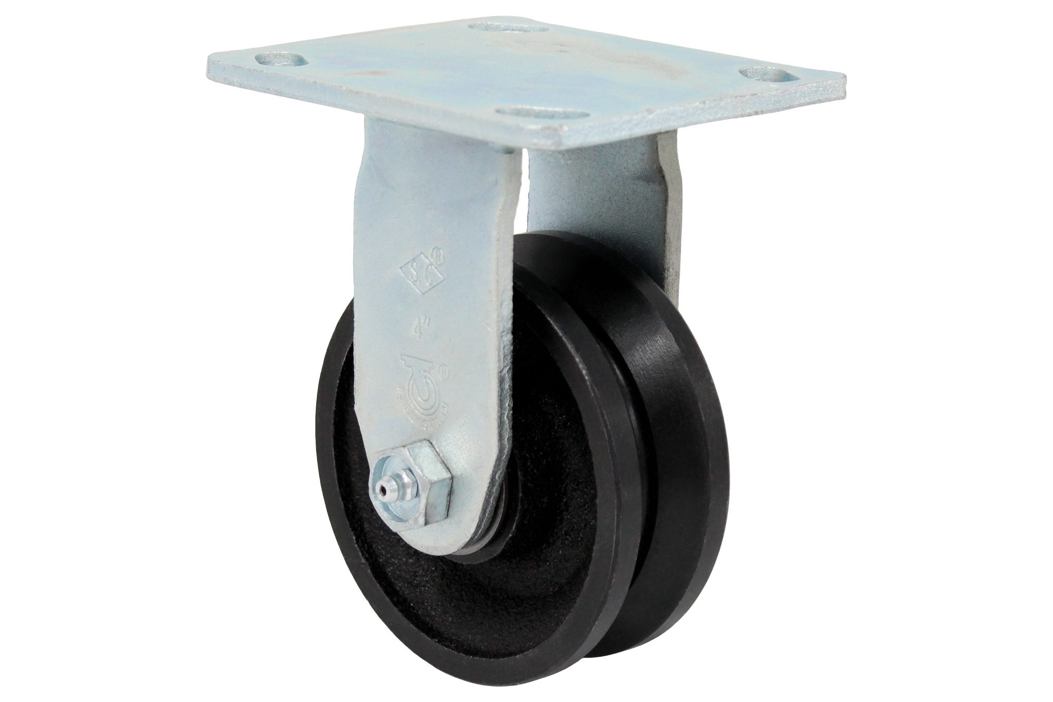 4" V-Groove Grey Iron Wheel - Model 9 Rigid Caster