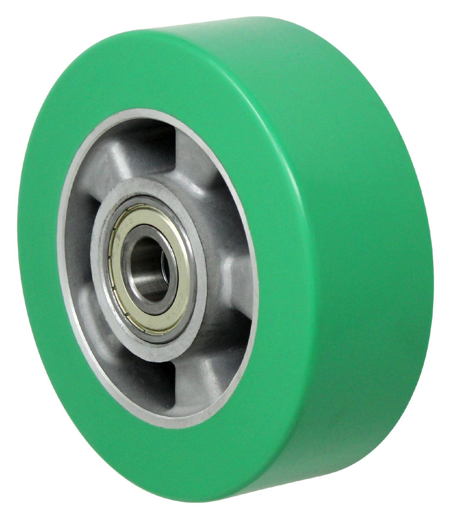 8" Extra Thick Polyurethane on Aluminum Wheel