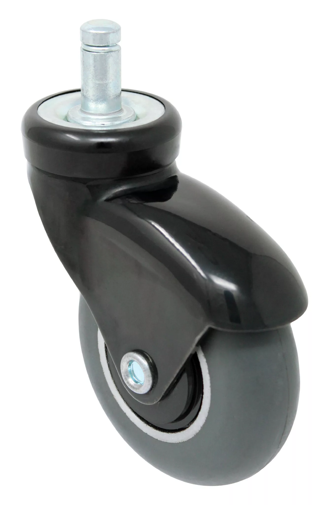 Set of 5 - 3" Gray Rubber - Black Oxide Elite Furniture Caster