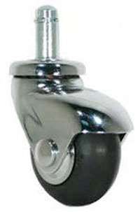 2" Black Rubber Elite Chrome Caster for Wood