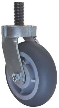 8" Gray Soft Rubber Wheel - Stem Caster G15