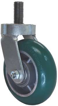 8" Green Crown Tread Polyurethane on Aluminum - Stem Caster G15