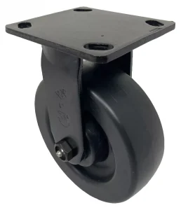 6" Black Polyolefin Wheel - Black Finish Model 9 Rigid Caster