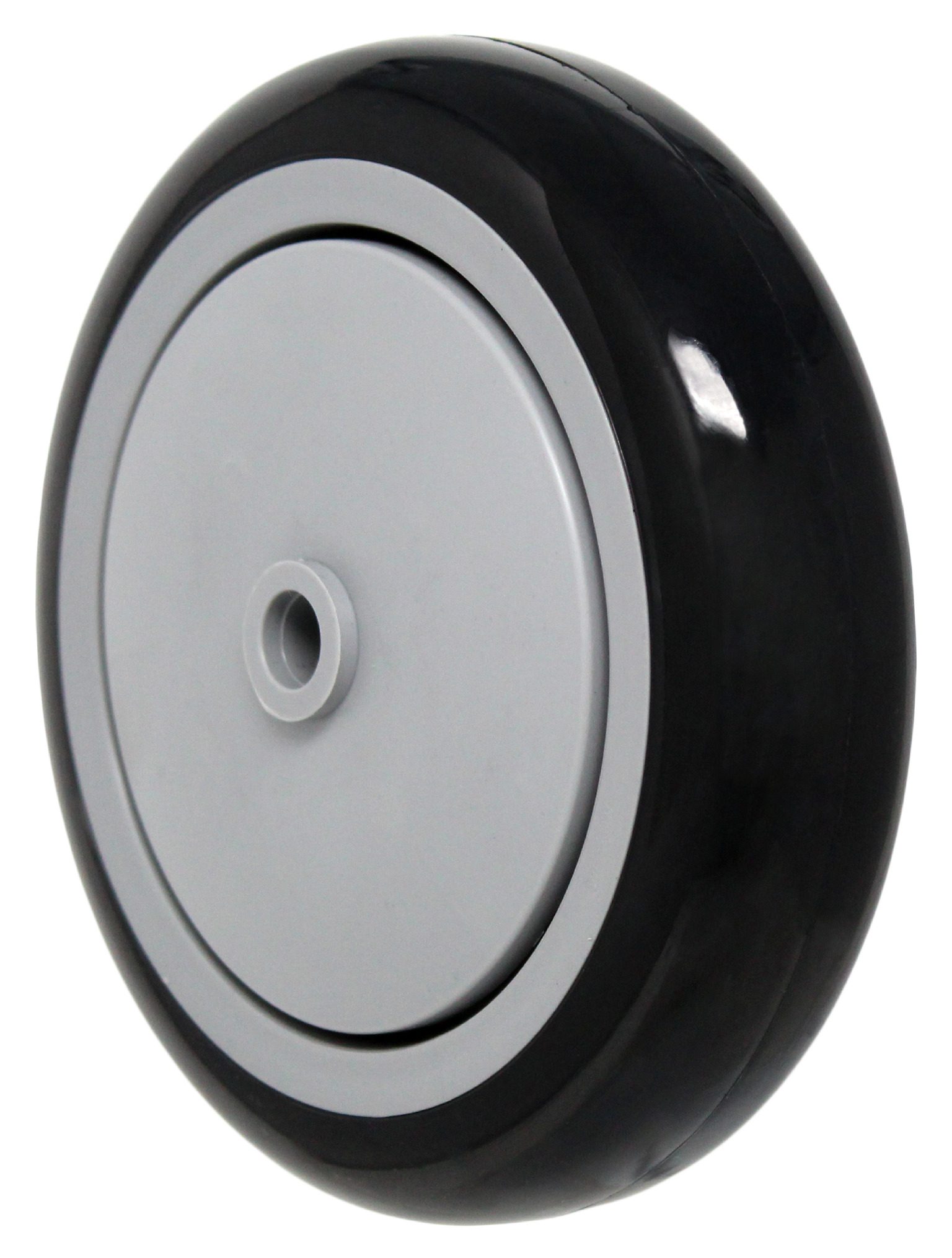 4" Black Polyurethane on Polyolefin Wheel - Precision Bearing