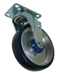 4" Blue Poly on Aluminum Swivel Wheel - K3A