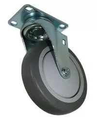 5" Gray Soft Rubber Swivel Wheel - K3A