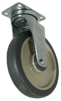 6" Gray Soft Rubber Swivel Wheel - K3A