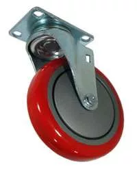5" Red Polyurethane Swivel Wheel - K3A