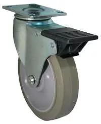 4" High Capacity Rubber - Total Lock Plate Caster K3A