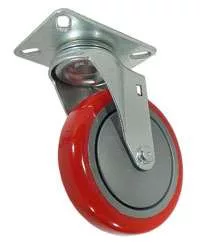 3" Red Polyurethane on Polyolefin Swivel Wheel - Model K3