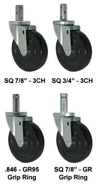 5" Hard Rubber Wheel - Stem Caster K3