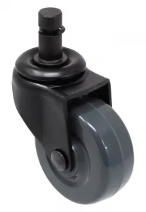 2″ Chair Caster – Dark Gray Soft Rubber Wheel