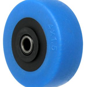 4" Roadcase Blue Soft Rubber Wheel - Roller Bearing