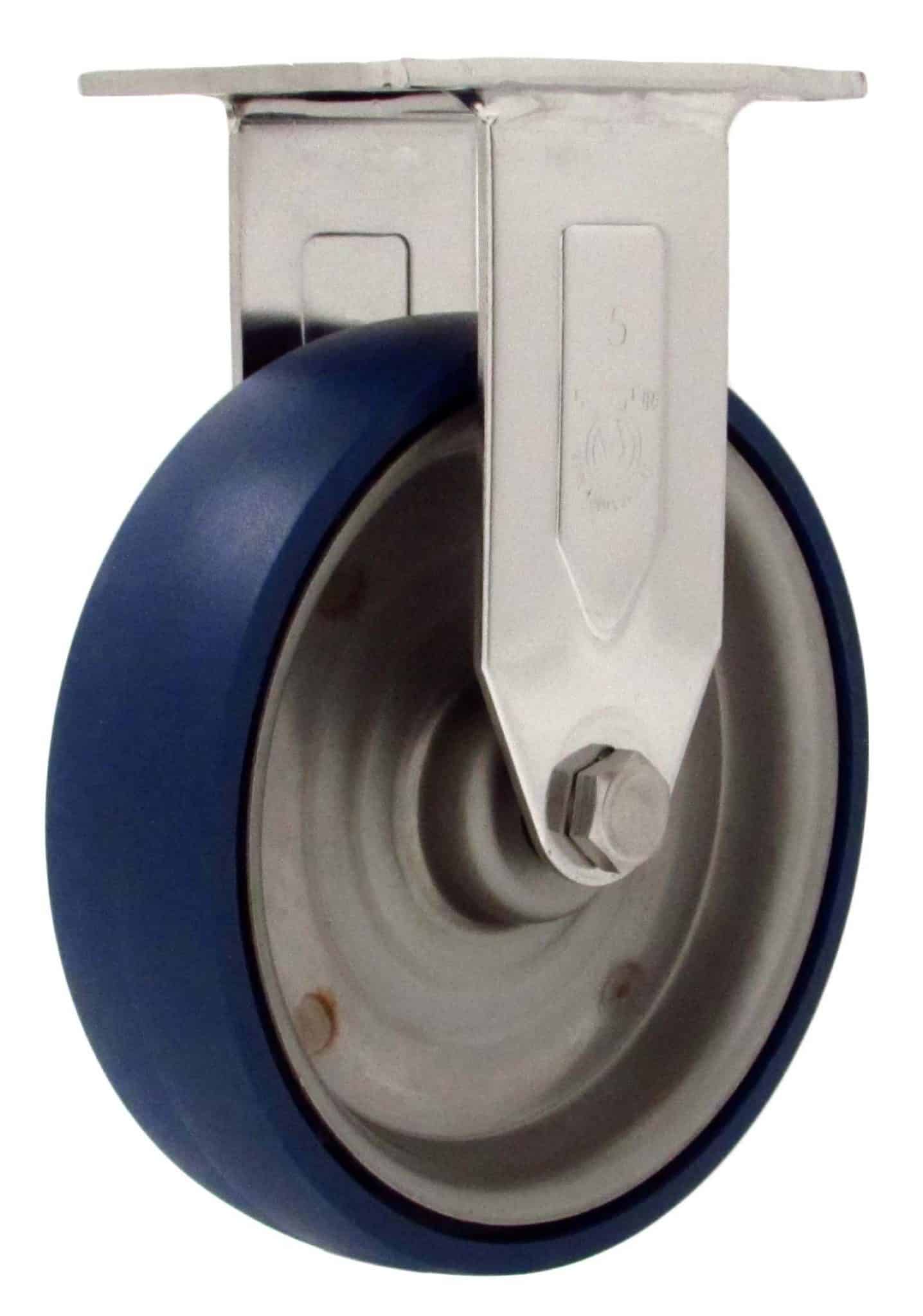 4" Welded Disc Polyurethane Wheel - Stainless Steel Rigid Caster 3A