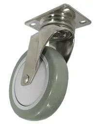 3" Gray Polyurethane Wheel - Stainless Steel Swivel Caster 3A
