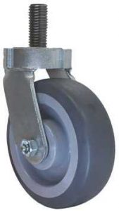 4" Gray Soft Rubber Wheel - Stainless Steel G-15