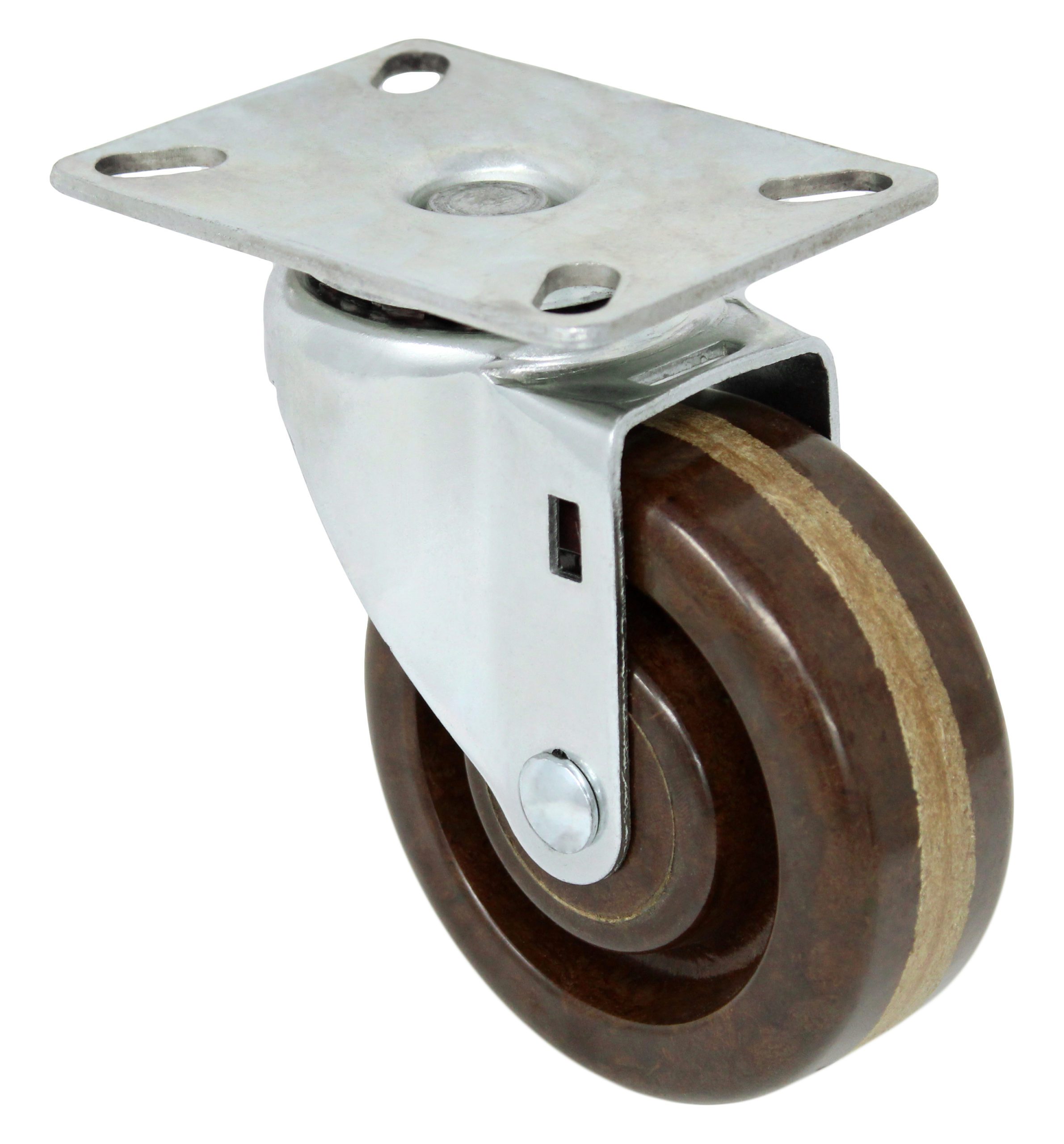 4" x 1-1/2" High Temperature Phenolic Wheel - Plate and Stem Swivel Caster 3