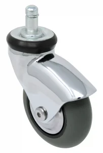 3″ Gray Rubber – Dark Chrome Elite Furniture Caster