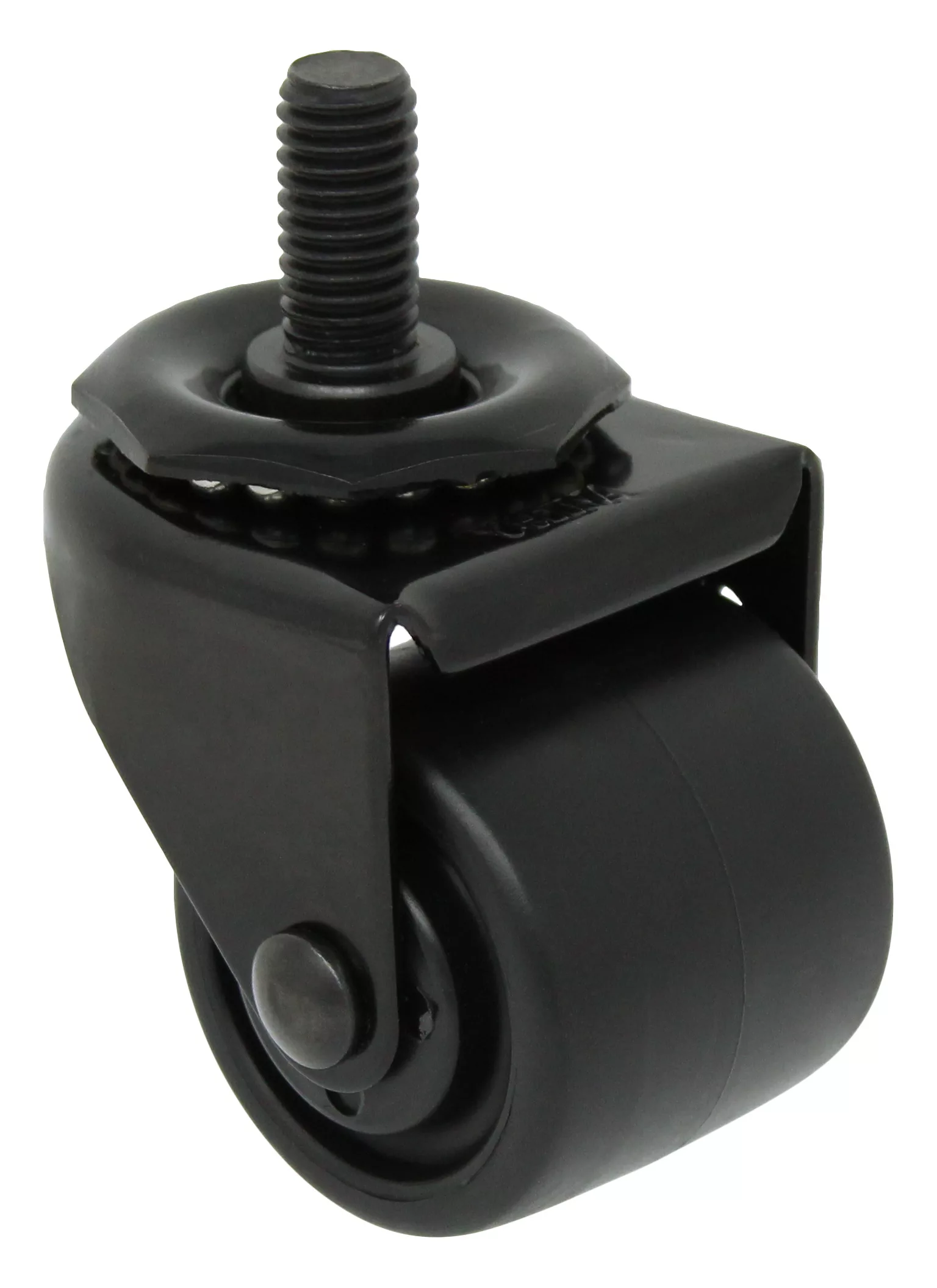 2" Black Finish Low Profile Stem Caster - Polyolefin Wheel - 03 Series